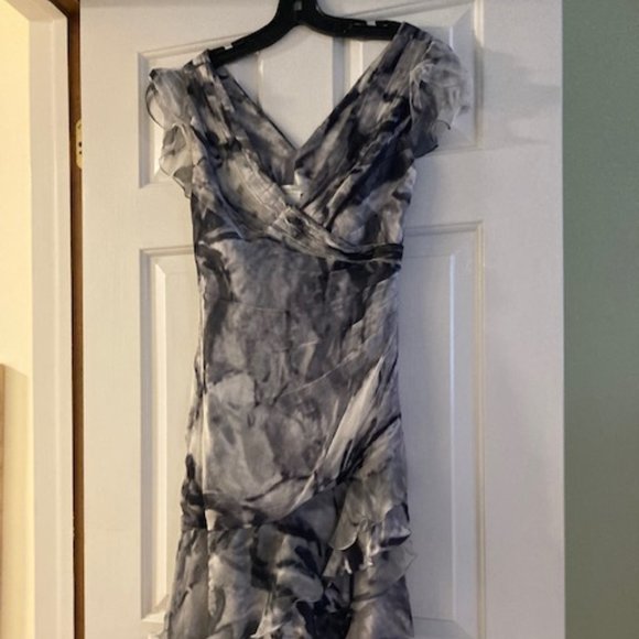Black and white dyed silk dress by Carlos Meile - Picture 3 of 5